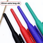 8Pcs 45mm Waterproof Long Head Nib Deep Hole Markers Pen Tile Carpenter Pen Multi-purpose for Woodworking Black/Blue/Red Ink