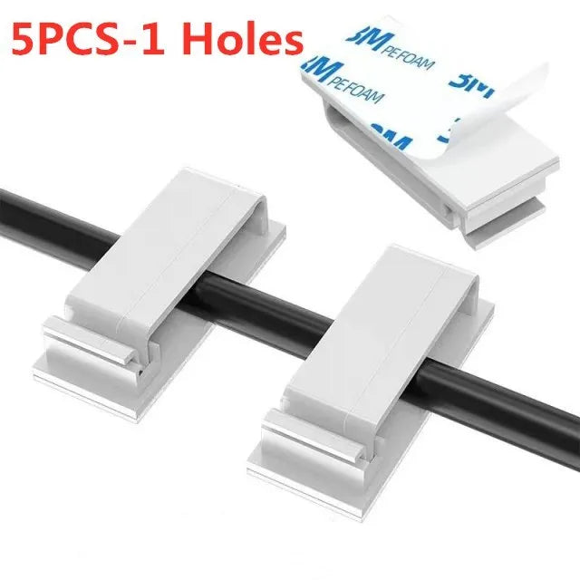 Cable Organizer Self Adhesive Cable Clips USB Cable Management Clamp Car Home Desk Wall Cord Holder Charging Wire Winder Manager