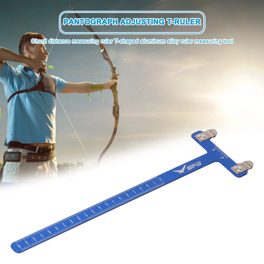 T-Shaped Archery Ruler Stainless Steel Square Bow Ruler Universal Archery Bow Square Bowstring Measurement Tool Bow Accessories