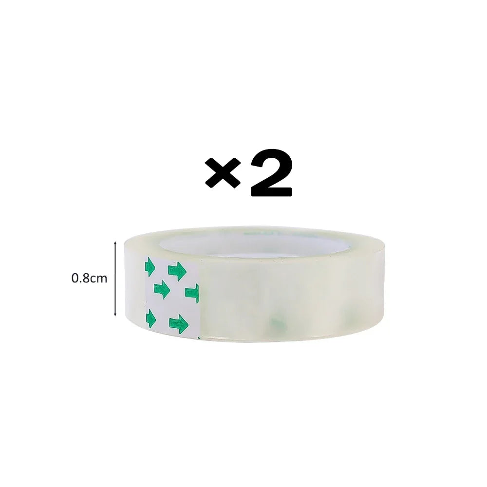 1-3Roll Transparent Tape Width 8/12/18mm Packing Tape Traceless Students Adhesive Tape Packaging Tool Stationery Office Supplies