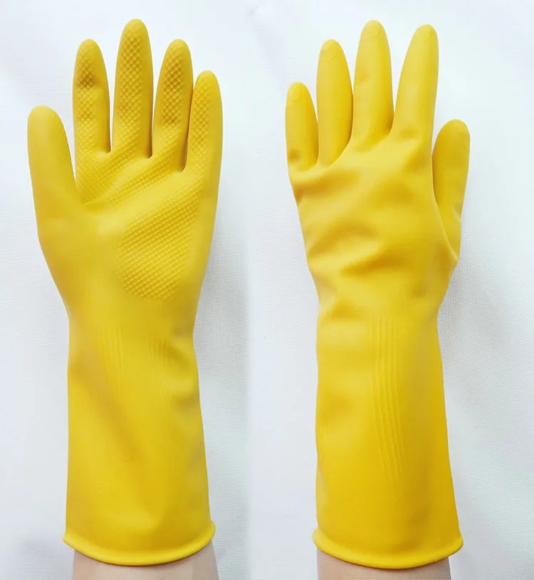 1 Pair Latex Dish Washing Gloves Women's Waterproof Household Kitchen Washing Bowl Washing Clothes Vegetable Cleaning