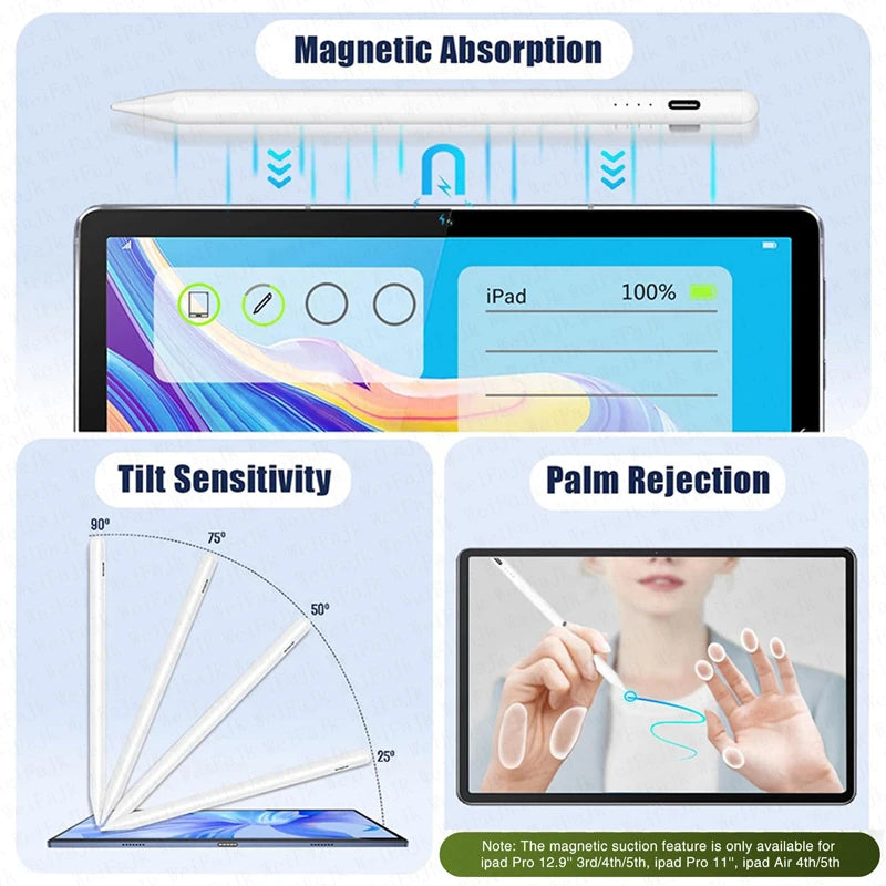 For Apple Pencil 2nd Generation Original Stylus Pen iPad Pencils For iPad Pro Air 11 M3 a16 5 9 12.9 Mini 2018-2026 Accessories