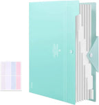 Green Expanding 8 Pockets Accordion File Folder Document Folder Organizer A4 Letter Paper File Organizer For School Office Home