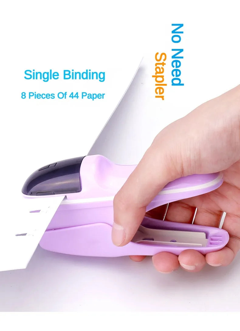 Non-staple Mini Cute Book Stapleless Stapler Paper Stapling Stapler Without Staples Stationery School Supply Office Accessories