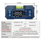 SHAHE Rechargable Digital Protractor Inclinometer Digital Angle Finder Level Box Angle Measuring Tools