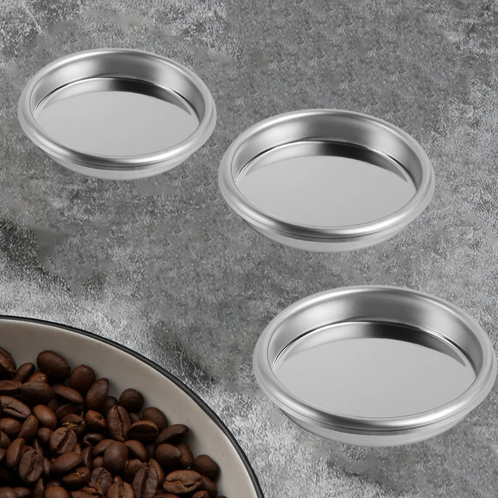 1pc Coffee Blind Filter Basket 51 58mm StainlessSteel Non Pressurized Filter Cup For Backwashing In Semiautomatic Coffee Machine