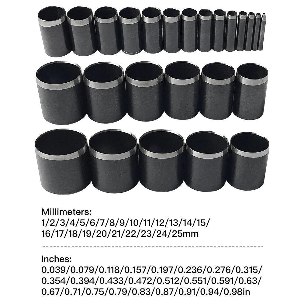 1-25mm Leather Hole Punch Die Round, One Hole Hollow Punch5 10 15 20 25 Mm High Carbon Steel Circle Cutter Tool Kit Cutting