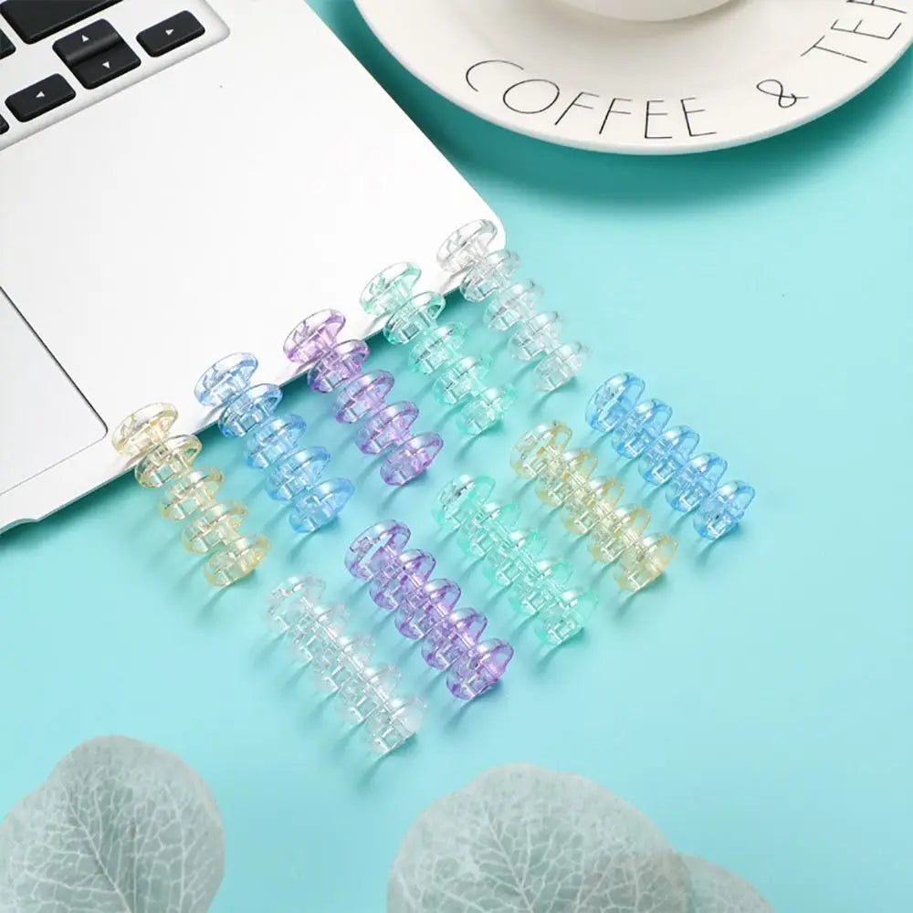 10Pcs Binding Spines Snap Split Binder Rings Learning Cards A4 A5 A6 Notebook Loose Leaf Stationery Office Supplies Plastic