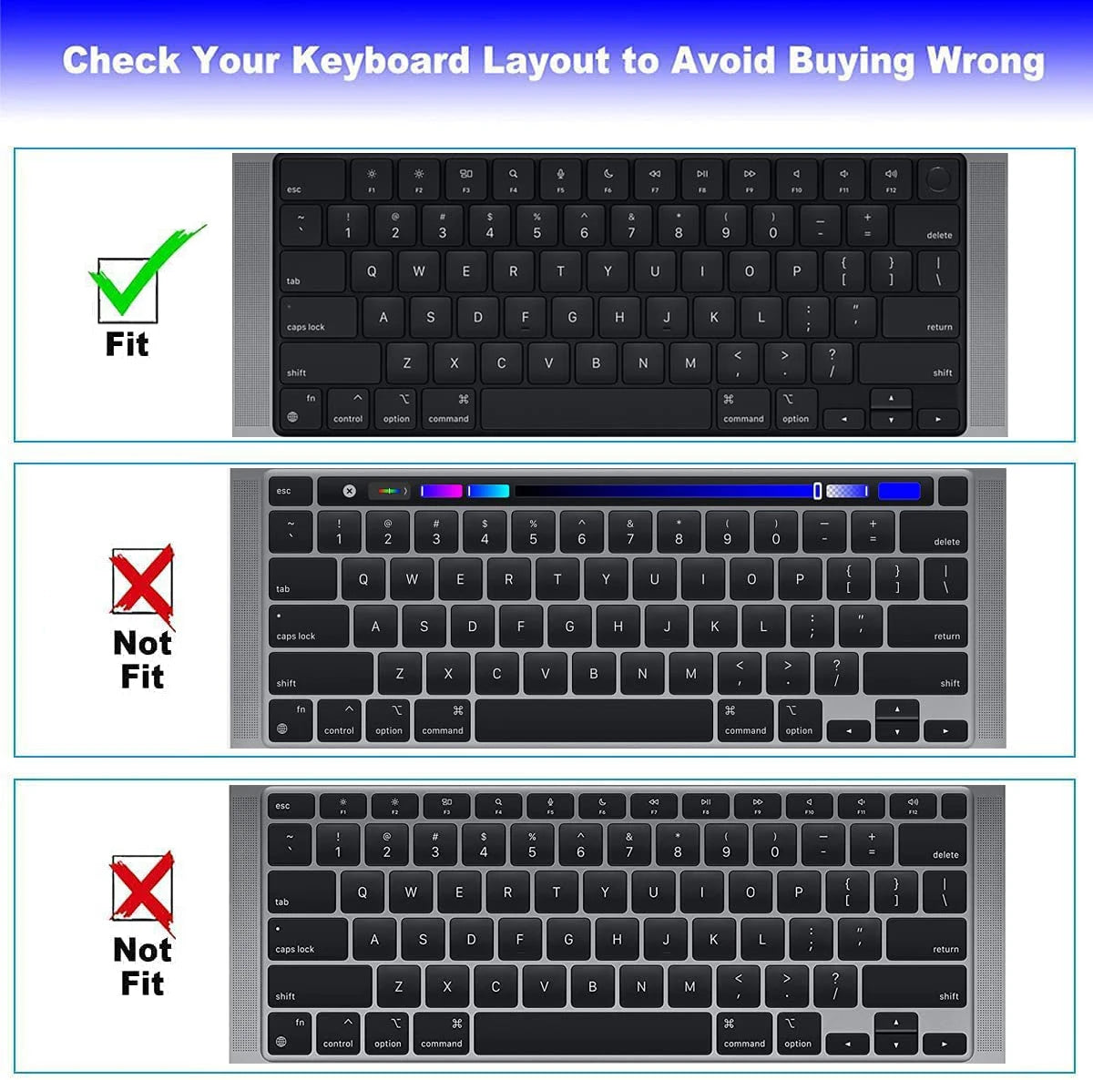 Multi-Language Keyboard Protector Compatible with for MacBook Air/Pro M5-M4 A2779,A3434,A3241 | Arabic, FR, RU, ES, IT Layouts