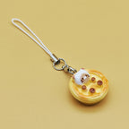 3pcs Set Japanese Style Cute Cat Bread Phone Charms Kitten Toast Keychains Kawaii Lanyard Pendant for Bags Perfect Gift