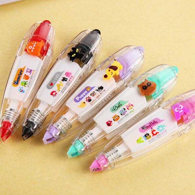 Kawaii Animals cat dog Owl Crocodile Flower Press Type Decorative Correction Tape Diary Stationery School Supply
