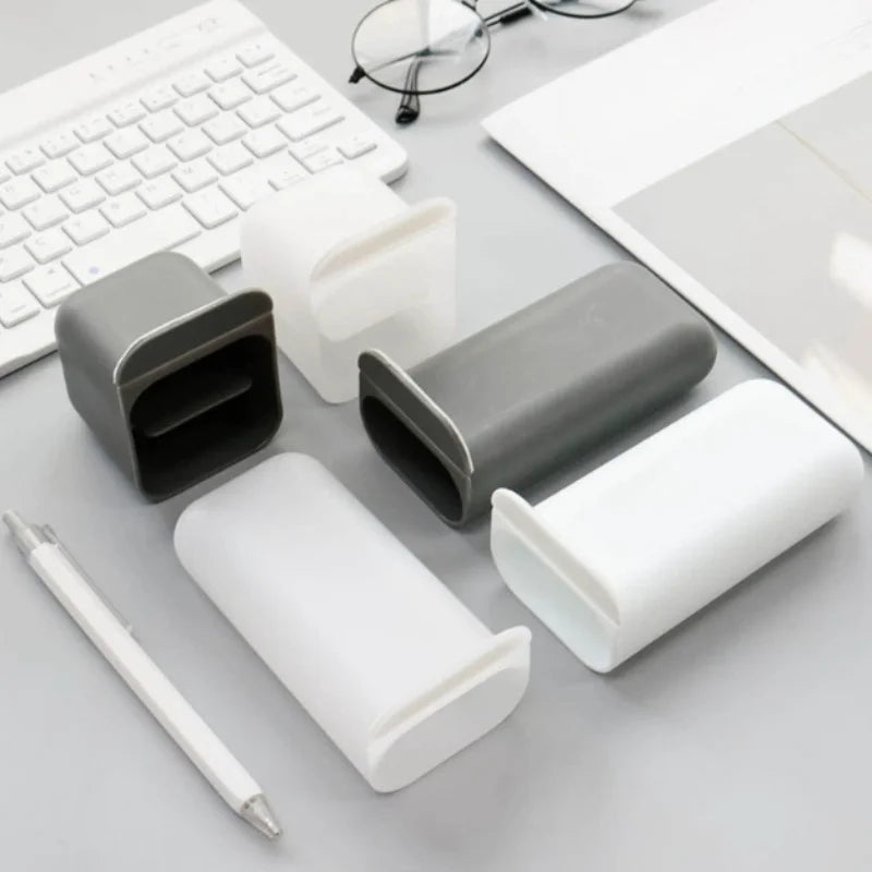 Multi Functional Desktop Display Pocket Pen Holder, Office Desk Stationery Pen Box, Adhesive Small Item Storage Tube