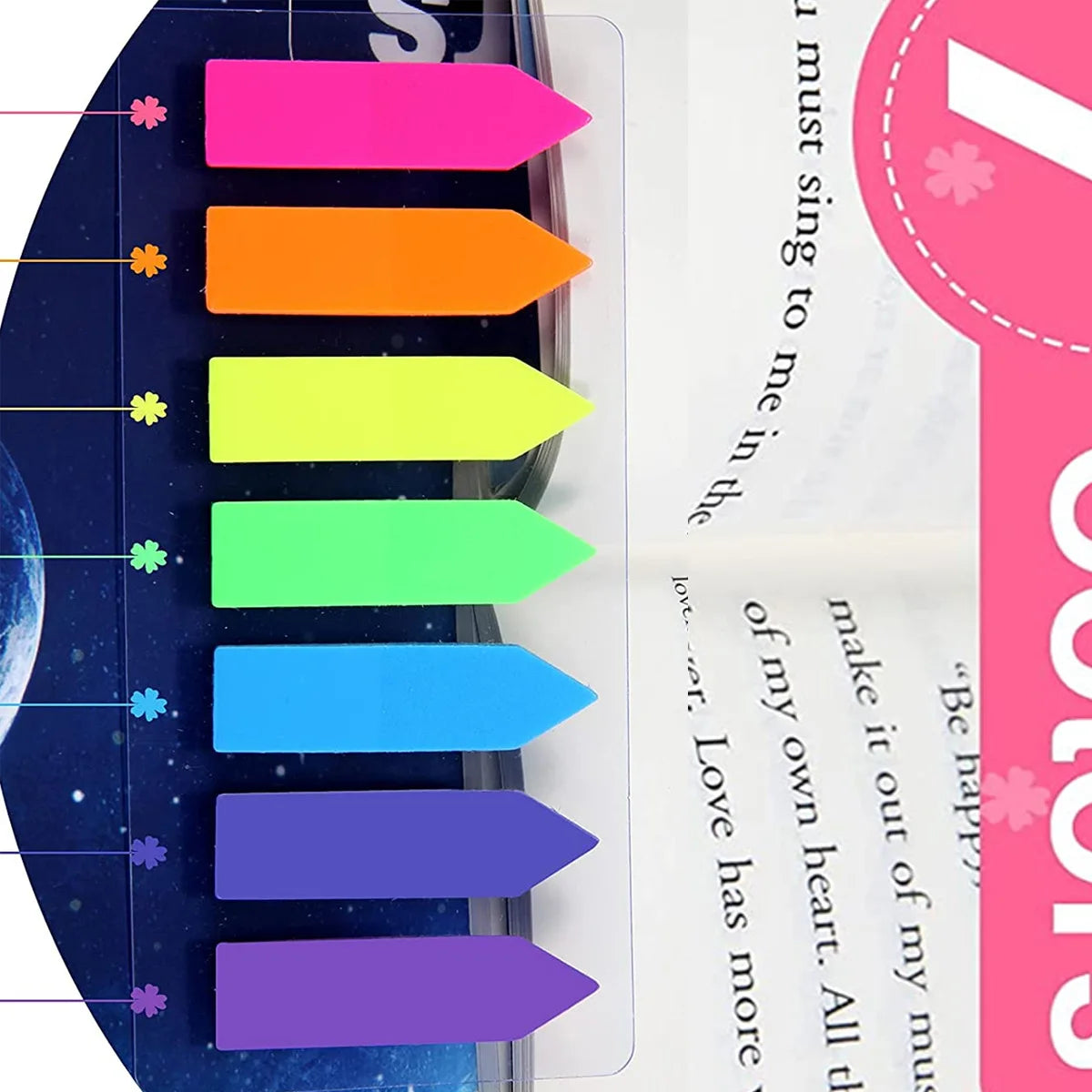 7 Packs 1400 Sheets Transparent Sticky Notes Self-Adhesive Annotation Books Bookmarks Memo Pad Index Tabs Stationery
