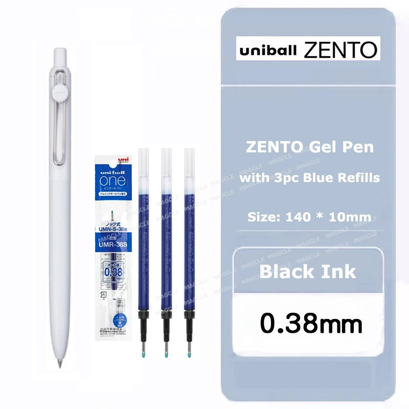 uniball ZENTO Standard 0.38/0.5mm Gel Pens,Water-Based Smooth Writing Roller Ball Pens Fit for a variety of occasions Stationery