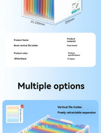 1PC Large Capacity Student Multi Layer Exam Paper Storage Bag, Vertical Scalable Classified Folder