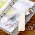 A6 6-Hole Binder Pockets Waterproof PVC Cash Budget Envelopes Zipper Binder Pouches for Notebook Planner Journey Binders