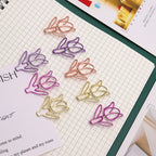 20/50PCS Tulip Paper Clips Kawaii Notebook Planner Bookmarks Korean Stationery Ticket Photo Clip Office Supplies Bookmark Folder
