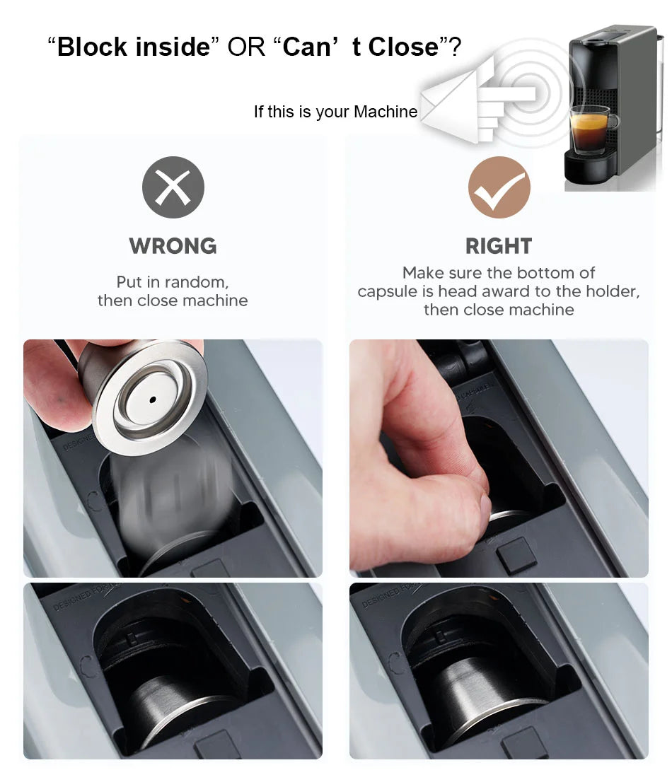 Reusable Nespresso Coffee Capsules Cup Stainless steel Refillable Coffee Capsule Refilling Filter Coffeeware