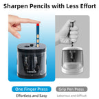 Tenwin Automatic Electric Pencil Sharpener  mini Usb Dual power Sharpener supply School Students Stationery for 6-12mm pencil