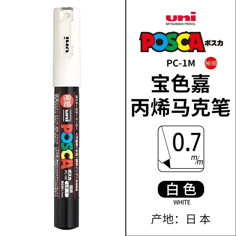 uni POSCA POP Water-Based Marker,Assorted Colors PC-1M/3M/5M 0.7~2.5mm Tips Professional Acrylic Paint Pen for Artists&Designers