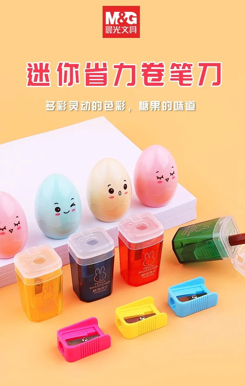 M&G Trash Can Shaped Cartoon Pencil Sharpener Kids Pencil Turner for School and Home Use