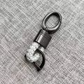 New Hand-Woven Leather Car Key Ring Men Women Rope Key Chain Waist Keychains Charm Metal Key Holder Gift Jewelry