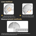 LUXIANZI Stainless Steel Protractor Angle Ruler 180 Degree Guage Woodworking Carpentry Tool Measuring Angle Meter Goniometer