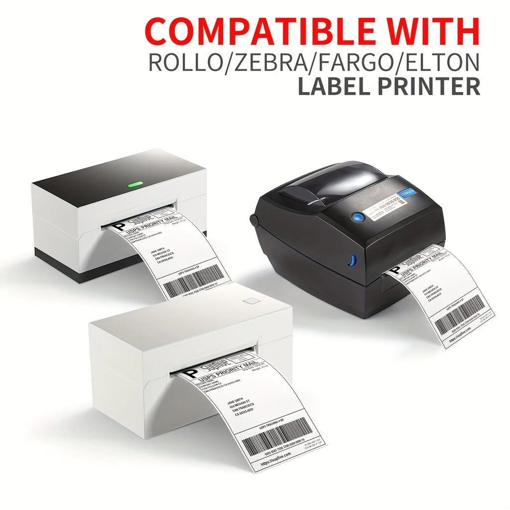 500/1000 Sheets 4''x6'' White Thermal Label Paper for Thermal Label Printers Logistics Shipping Labels 100x150mm