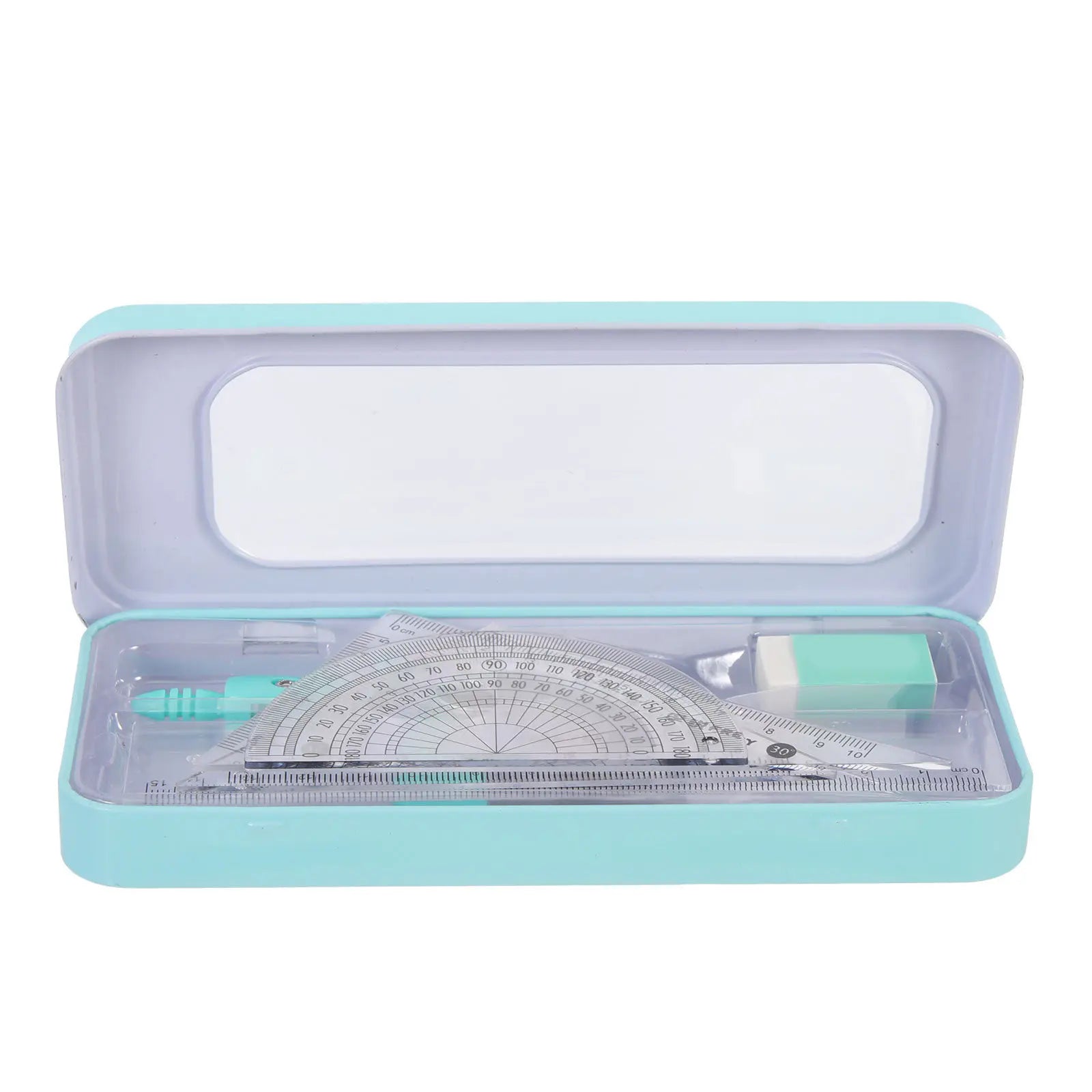 1Set Geometry Drawing Tool Kit Multifunctional Engineering Drawing Supplies for School Office Student Measure Compass Protractor