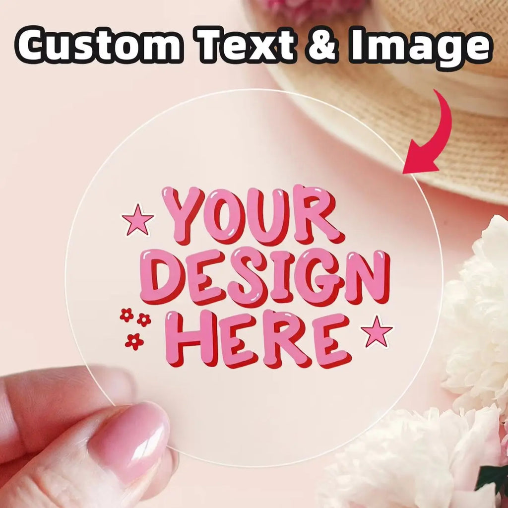 1/36/120-Piece Custom PVC Waterproof Labels – Clear & Waterproof Versions, Personalized for Parties, Packaging