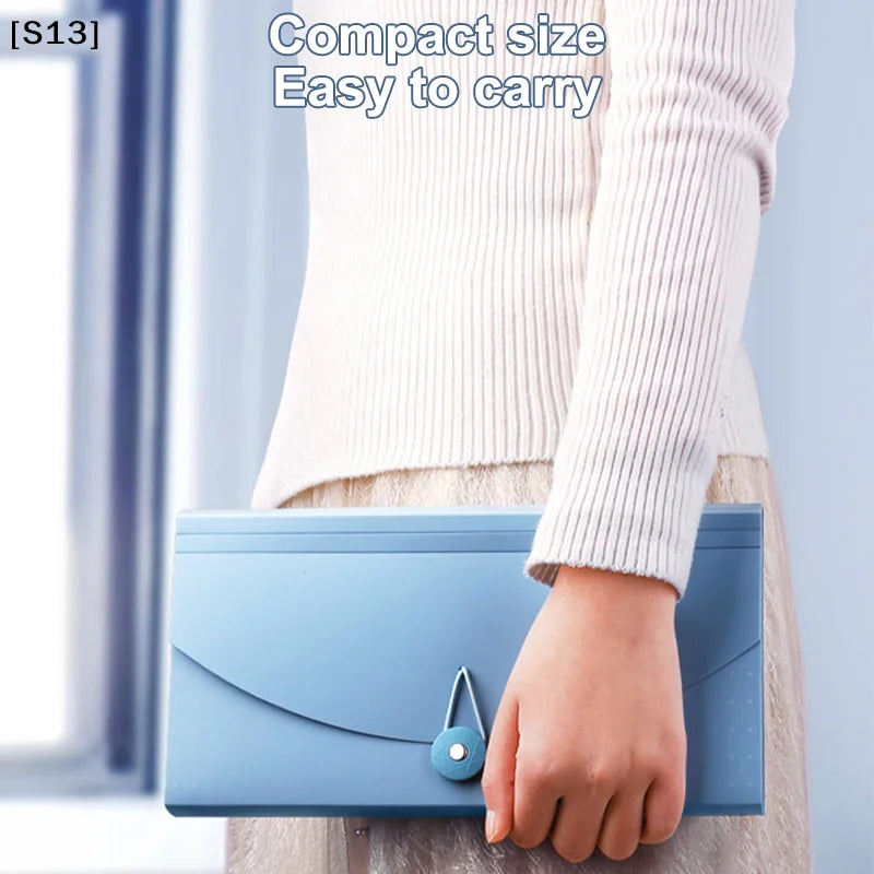 13 Pockets Expanding Folder Accordion Document Organizer Check Receipts Bill Card Ticket Holder Expandable PP Wallet Case[S13]