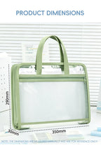 13 Layers A4 Transparent Handheld Accordion File Folder With Label Student Office Paper Organizer