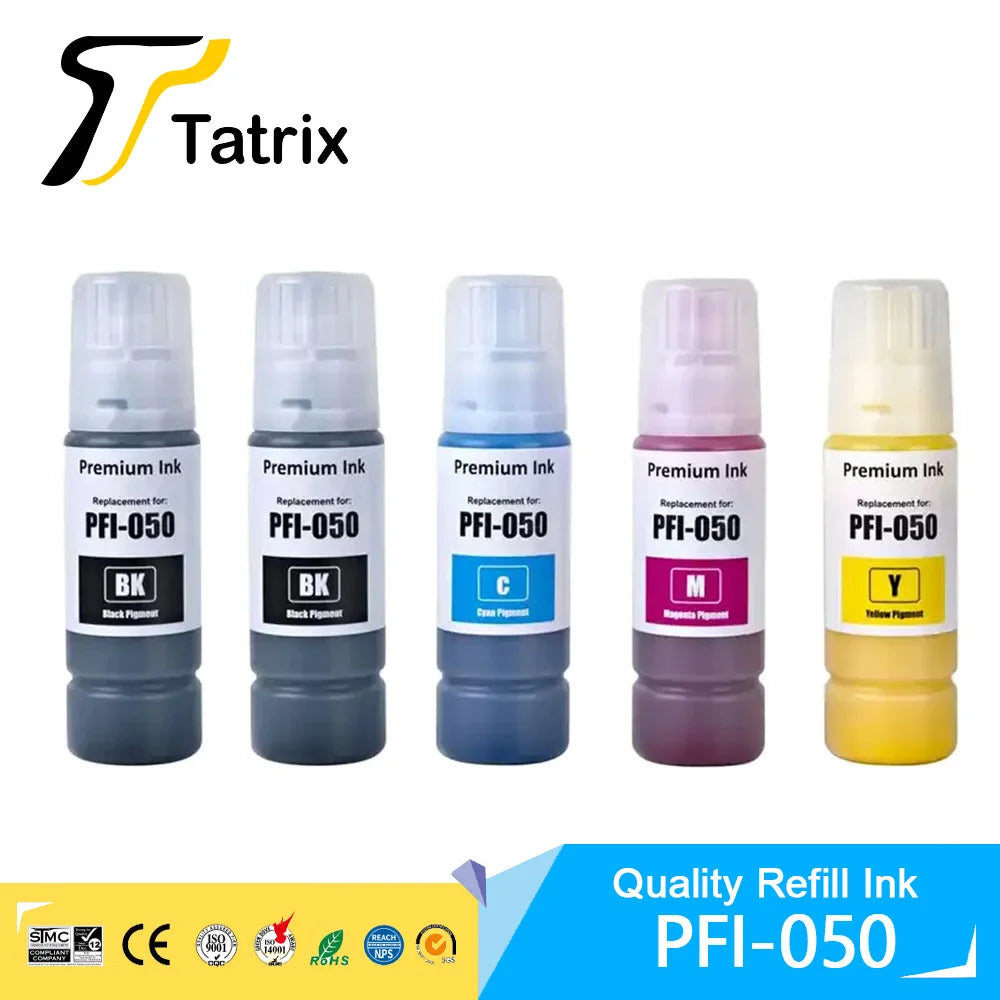 Tatrix PFI050 PFI-050 PFI 050 Premium Color Compatible Inkjet Ink Bottle for Canon ImagePROGRAF TC-20 TC-20M Printer