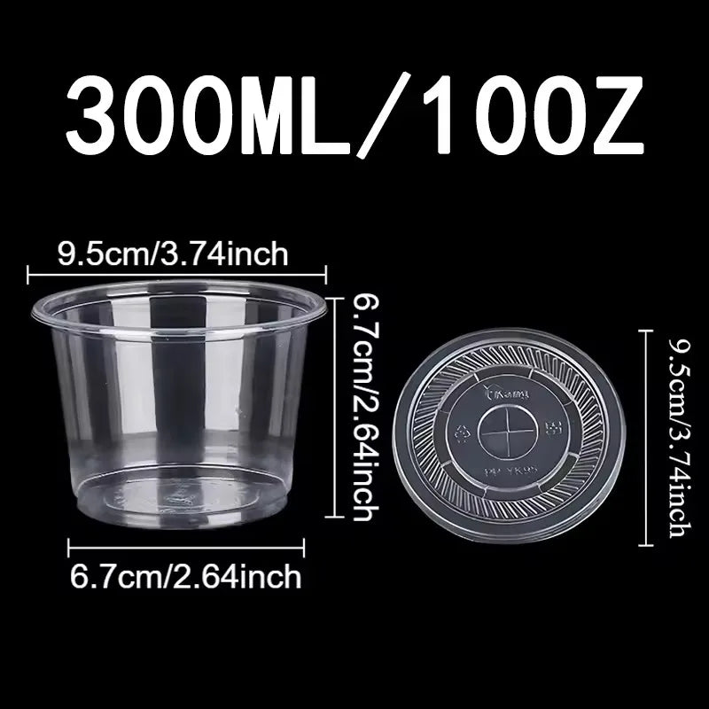 50PCS Disposable Clear Plastic Pudding Cups with Lids Tiramisu Dessert Cupsfor Baking Party Supplies Jelly Yogurt Container