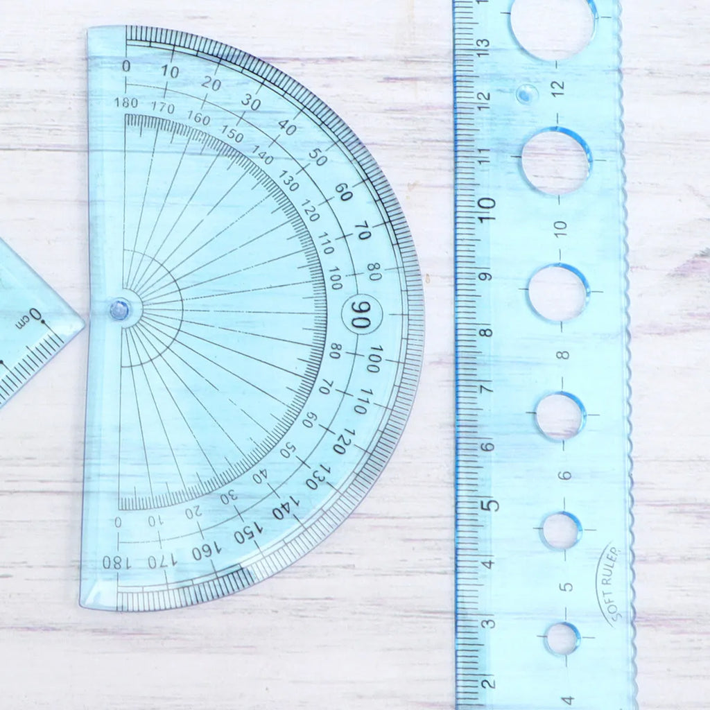 4Pcs Bendable Soft Ruler Set Premium Plastic Student Geometry Tools Clear Scale Portable School Rulers for Kids Boys Girls
