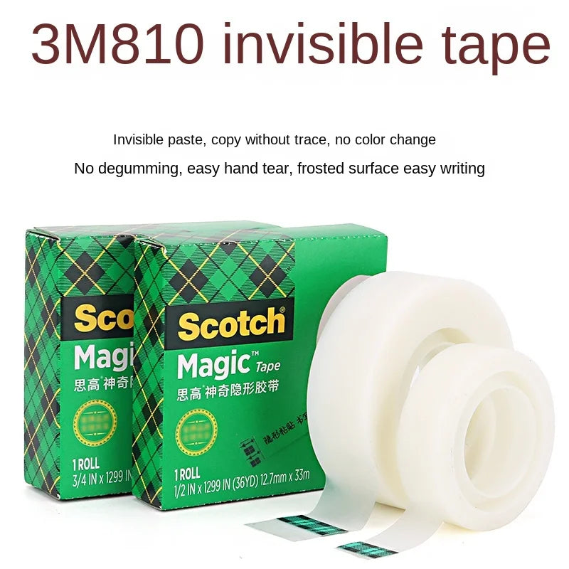 3M Scotch 810 Magic Tape High Viscosity No Trace Invisible Adhesive Tape Home Office Supplies and School Supplies Tape 19mm*10m