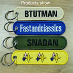 Personalized Keychain with Name Patch, Embroidery Text, Key-Ring Accessory for a Tag Customized Gift