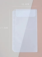 A5A6  5Pcs Binder Zipper Folders For 6-Ring Notebook Binder Transparent Loose Leaf Document Filing Bags