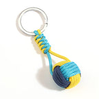 Military Parachute Woven Rope Ball Keychain Paracord Lanyard Key Ring Monkey Fist Key Chains Outdoors Survival Tool Jewelry