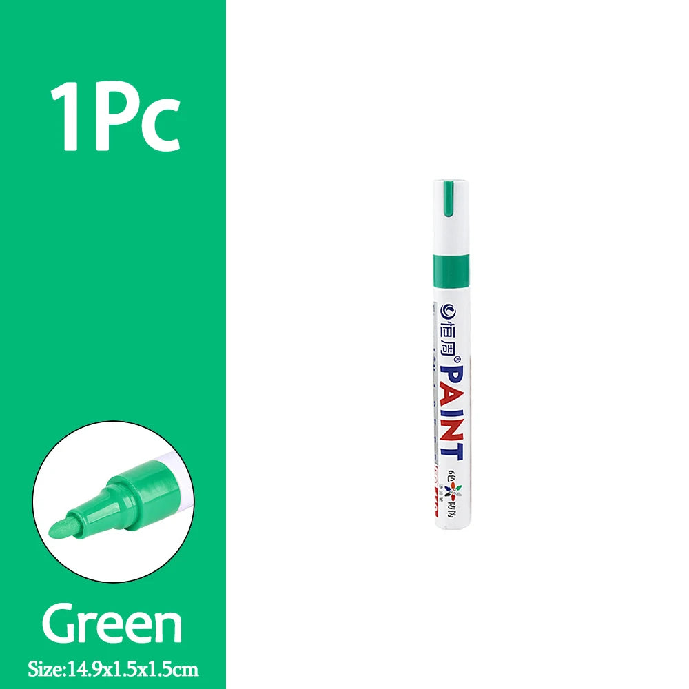 1/3/6/12Pcs Colorful Permanent Paint Marker Waterproof White Markers Tire Tread Rubber Fabric Paint Metal Paint Marker Pens