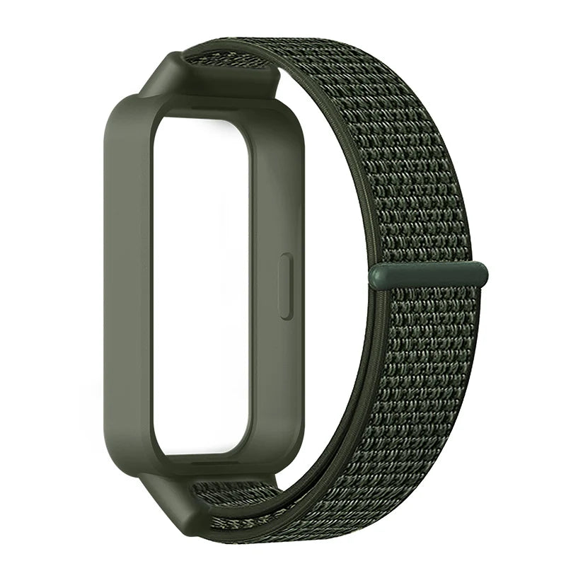 Strap+PC Case for Xiaomi mi band 9 active accessories sports Nyon bracelet correa+Protective Bumper shell Cover for Redmi band 3