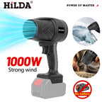 HILDA New Storm Force 1000W Air Blower Handheld Cordless Dust Blaster Snow & Leaf Sweeper Turbo Jet Cleaner for Makita Battery