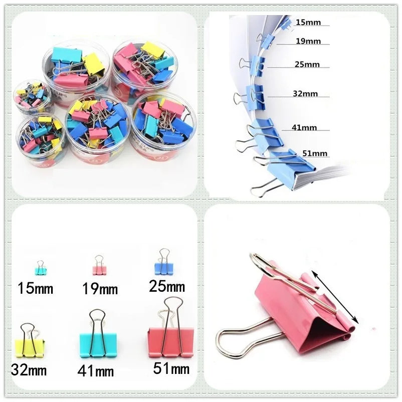 Colorful Metal Binder Clips Paper Clip Office Stationery Binding Long Tail Clip Colored Ticket Clip Tailcoat Clip