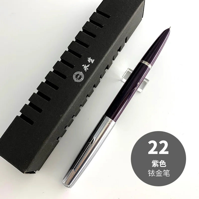 NEW Wingsung 601 Press Piston Fountain Pen Iridium EF/F Nib Steel Cap Vacumatic Resin Ink Pen School Stationery Office Supplies