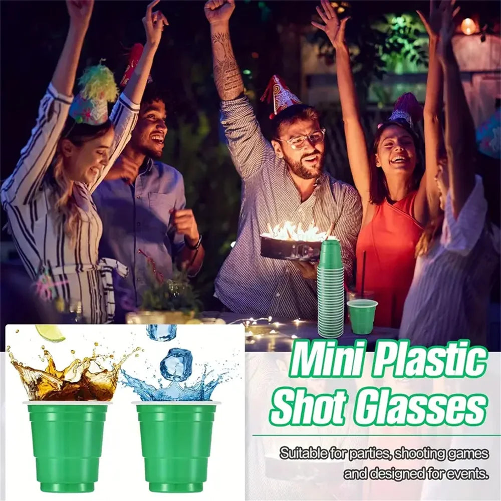 100pcs 2oz Plastic Shot Cups Mini Disposable Shot Glasses Small Party Cups For Wedding Graduation Whiskey Taste Serving Bulk Pac