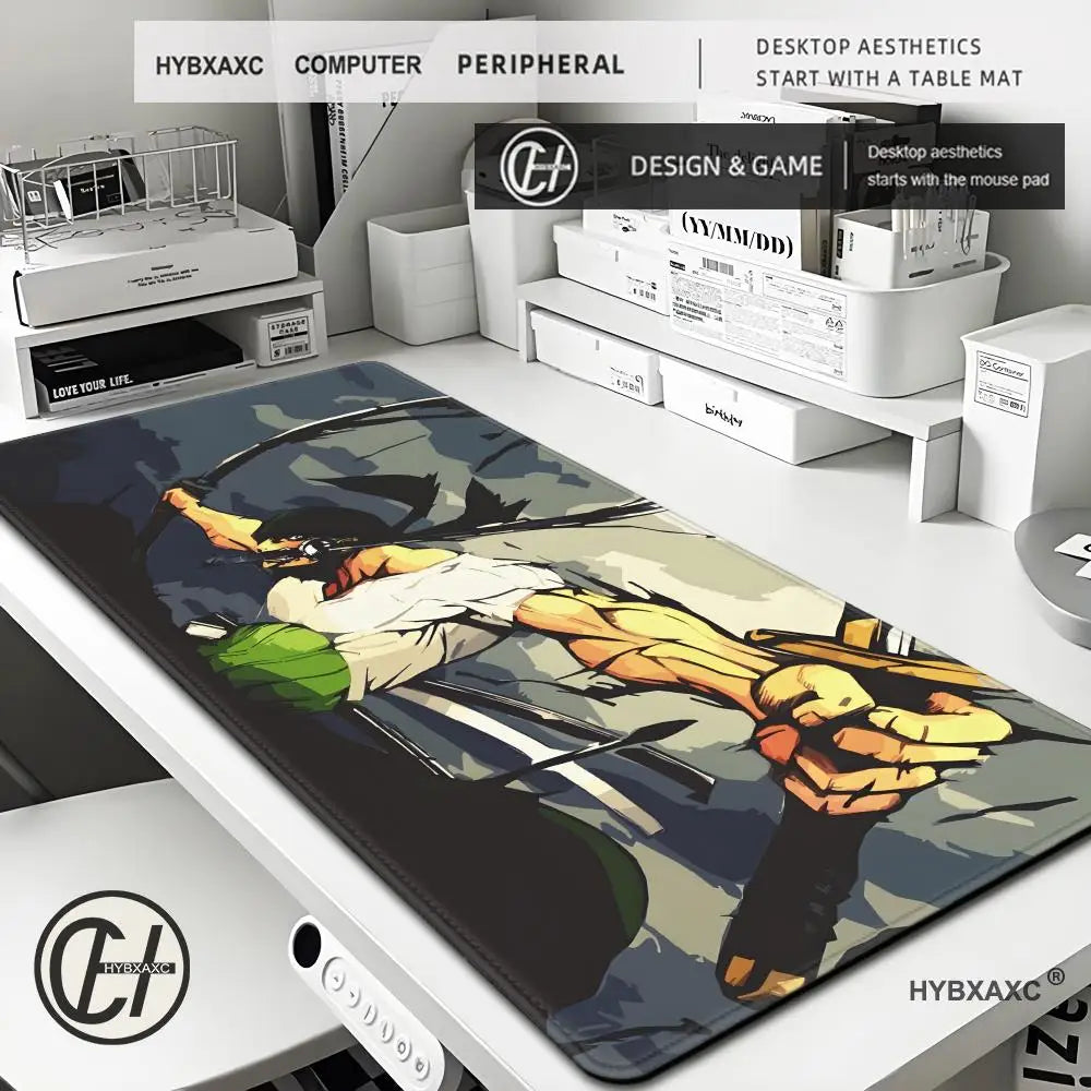 R-Roronoa Zoro Mouse pad Large game Accessories Desk Mat Xxl Gamer Keyboard Mousepad Anime O-One PieceS Mousepad 900x 400mm