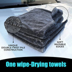 AUTOBRIGHT Microfiber 60*90cm 1300gsm One Wipe Drying Towel Car Wash Cloth Premium Cloth Thicken Soft Professional Car Cleaning