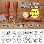 Custom Wax Seal Stamp and Wooden Handle set, For Wedding Invitation, Multiple Designs, Personalized Logo Wax Stamp, Initial Wax