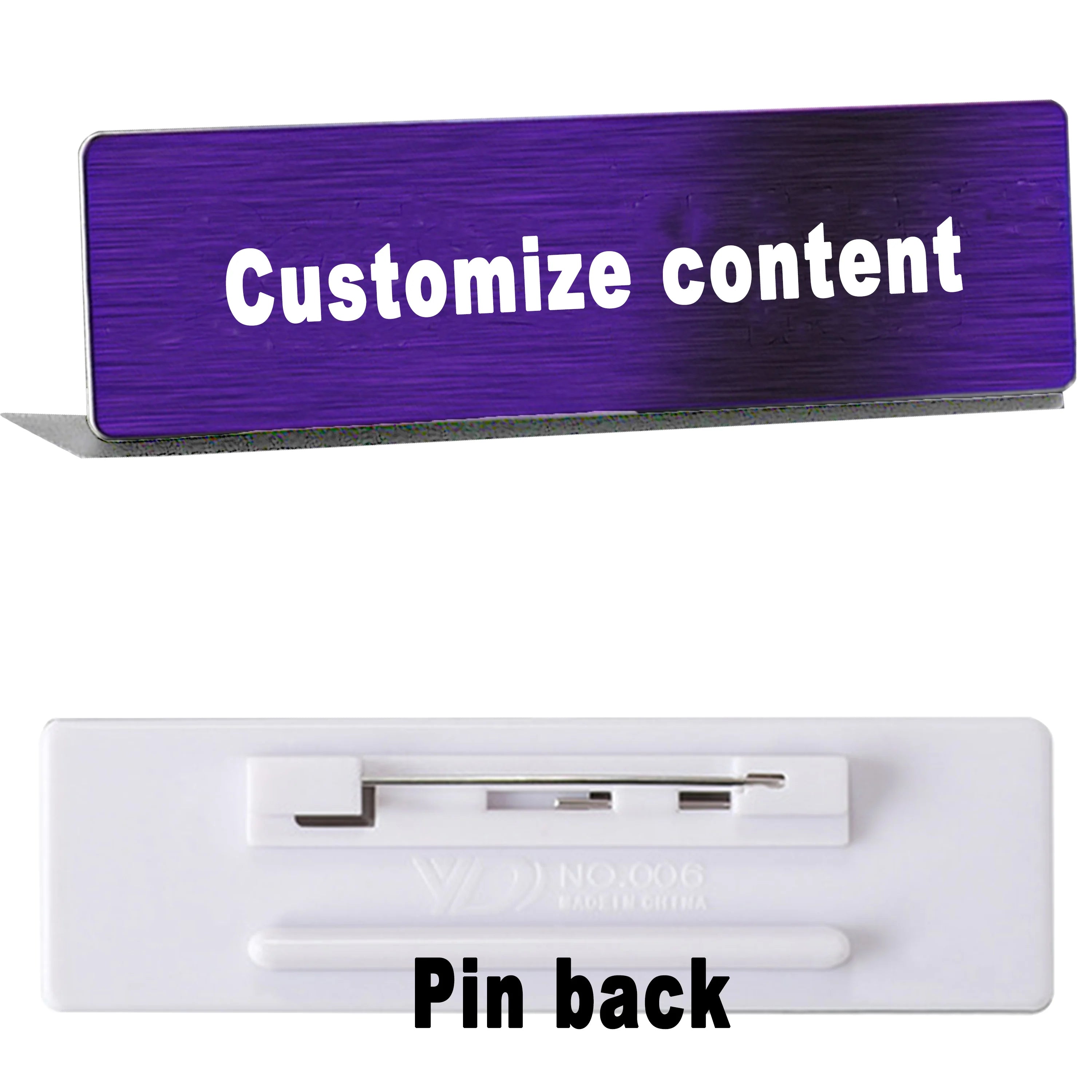 5PCS Engraved Personalized Name Tags with Magnet Clip or Pin Stainless Steel Metal Custom Magnetic Name ID Badge Tag for School