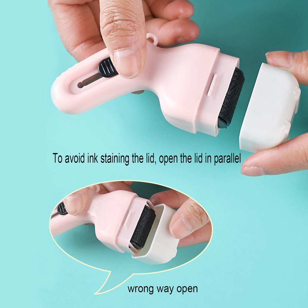 1PC Hand-held Rolling Garbled Security Stamp, Suitable for Express Unpacking and Personal Privacy Information Graffiti Stamp